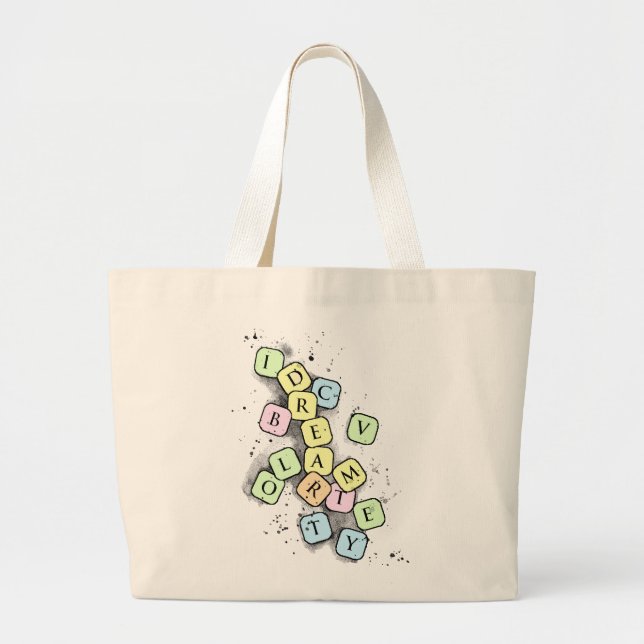 Bolso De Tela Gigante Letras del Scrabble (Frente)