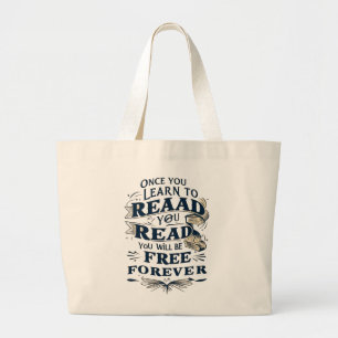 Bolso De Tela Gigante Leyendo Tote de libertad