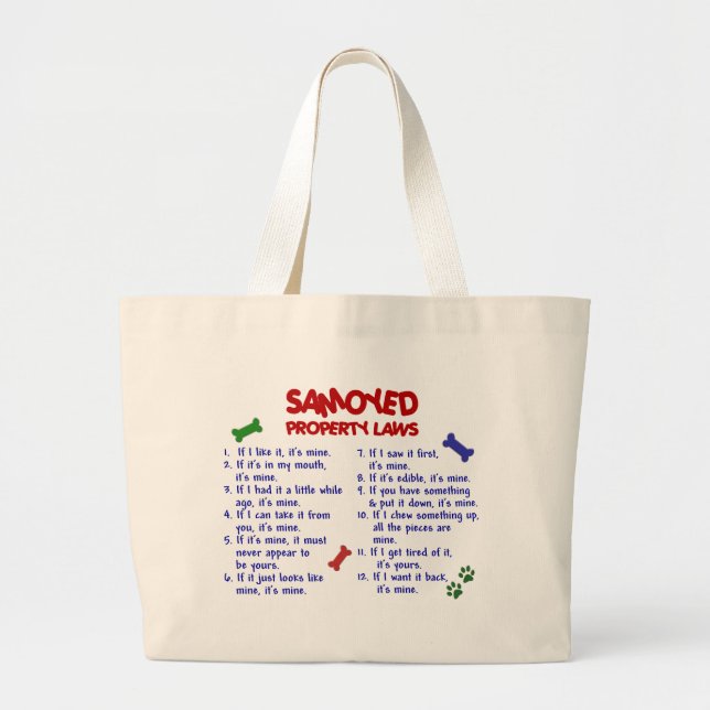 Bolso De Tela Gigante Leyes 2 de la propiedad del SAMOYEDO (Frente)