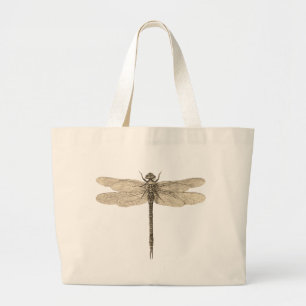 Bolso De Tela Gigante Libélula Vintage Antigua Clásica Naturaleza