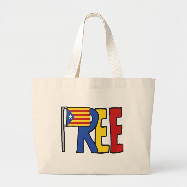 Bolso De Tela Gigante Libertad para la independencia catalana (Frente)