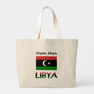 Bolso De Tela Gigante Libia y bandera libia con tu nombre