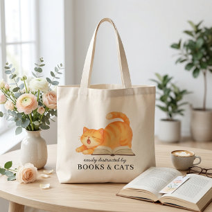 Bolso De Tela Gigante Libro de Acuarela Gato Jengibre Divertido dicho de