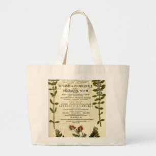 Bolso De Tela Gigante Libro de Botánica Antiguo