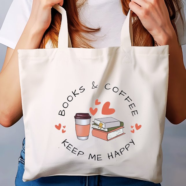 Bolso De Tela Gigante Libros cutáneos y amantes del café (Subido por el creador)