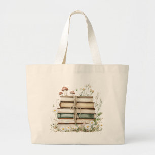 Bolso De Tela Gigante Libros de Acuarela de Floral Vintage para Amantes 