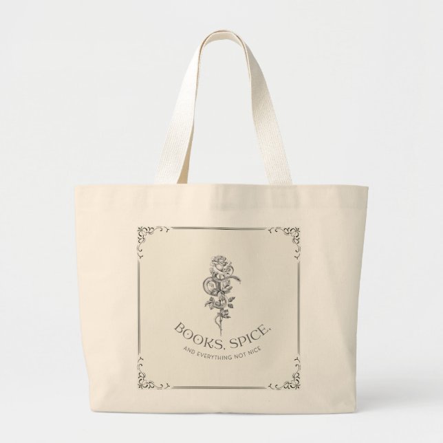 Bolso De Tela Gigante Libros Y Especias (Frente)