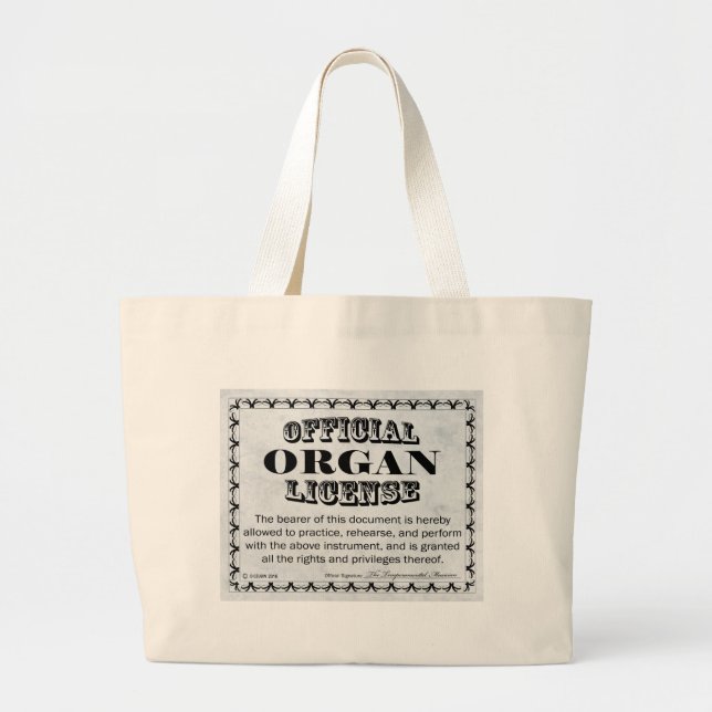 Bolso De Tela Gigante Licencia de órganos (Frente)