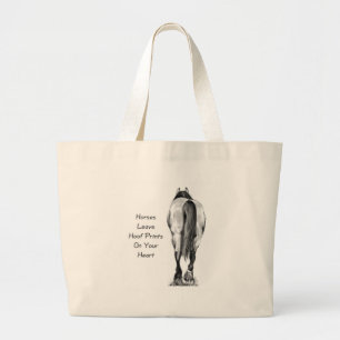 Bolso De Tela Gigante Licencia Hoofprints de los caballos en su corazón