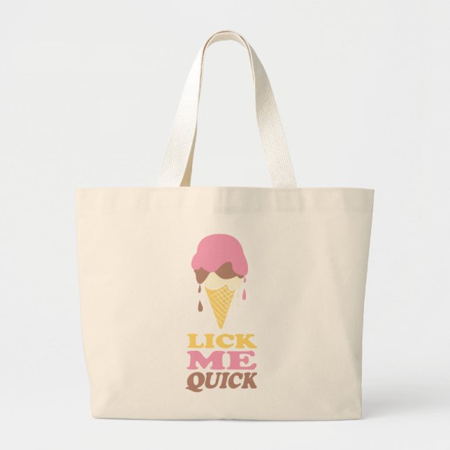 Bolso De Tela Gigante Lick me helado goteo gráfico (Frente)