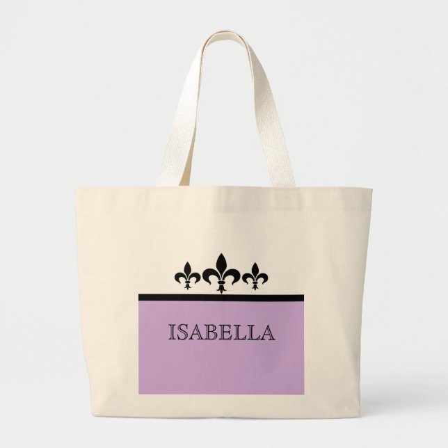 Bolso De Tela Gigante Lilac Swanky Fleur De Lis Bag (Frente)