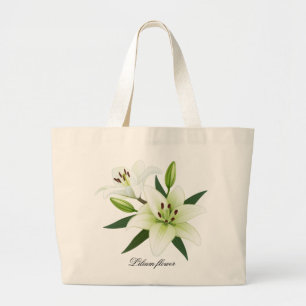 Bolso De Tela Gigante Lilies Bouquet Flor Blanca Flor Flor
