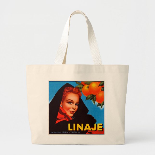 Bolso De Tela Gigante Linaje Citrus (Frente)