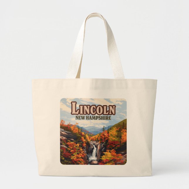 Bolso De Tela Gigante Lincoln New Hampshire Franconia Falls Otoño (Frente)