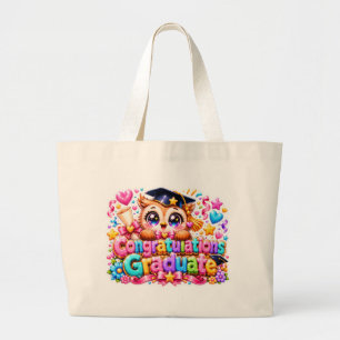 Bolso De Tela Gigante Lindo Kawaii Felicitaciones Graduado Búho Pastel P