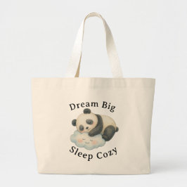 Bolso De Tela Gigante Lindo Panda Dormido en Nube Acuarela