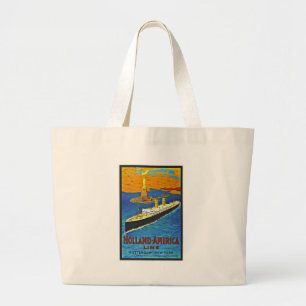 Bolso De Tela Gigante Línea poster de Holanda América del viaje del