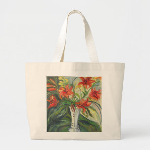 Bolso De Tela Gigante Lirios