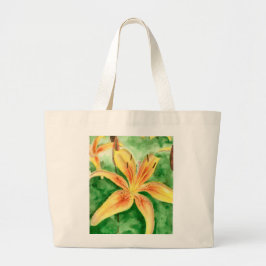Bolso De Tela Gigante Lirios amarillos en el jardín