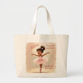 Bolso De Tela Gigante Little Girl Ballerina in Pink Tutu Personalized