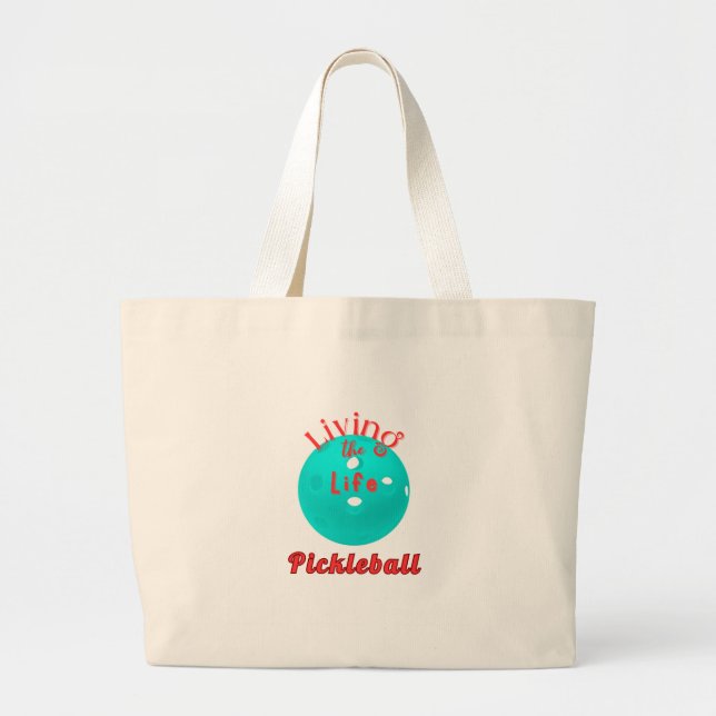 Bolso De Tela Gigante Living The Life Pickleball (Frente)