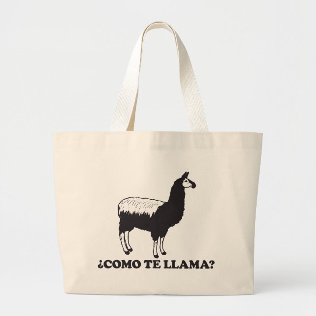 Bolso De Tela Gigante Llama de Como Te (Frente)
