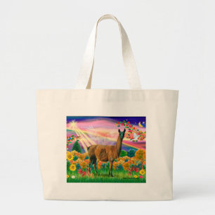 Bolso De Tela Gigante Llama (marrón) - Ángel de Otoño