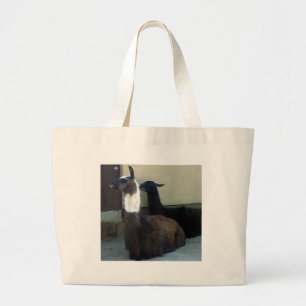 Bolso De Tela Gigante Llamas como imagen del zoo