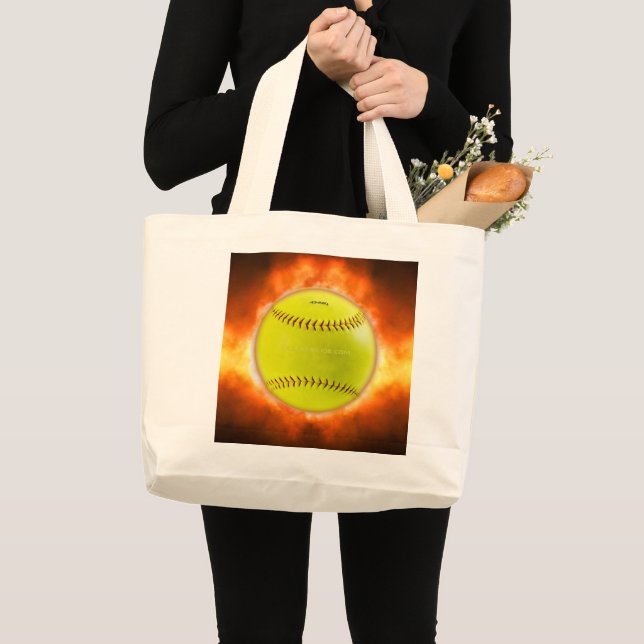 Bolso De Tela Gigante Llamas de baloncesto de softball amarillo de Slipp