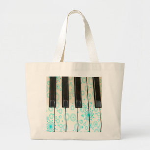 Bolso De Tela Gigante Llaves del piano con los círculos de la aguamarin