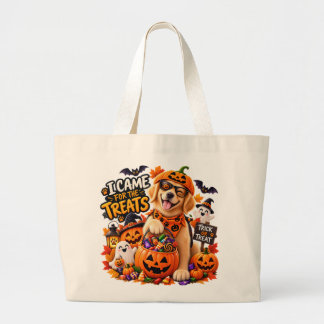 Bolso De Tela Gigante Llegué por los dulces Perro divertido de Halloween