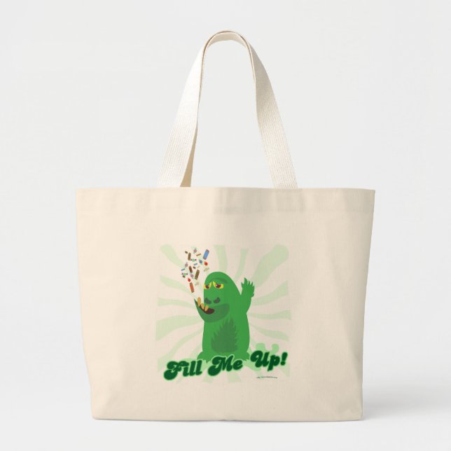 Bolso De Tela Gigante Llenarme el gracioso monstruo de la golosina de Ha (Frente)