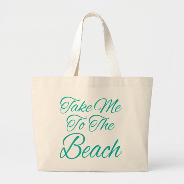 Bolso De Tela Gigante Llévame A La Playa (Frente)