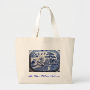 Bolso De Tela Gigante Lleve el modelo azul del sauce siempre