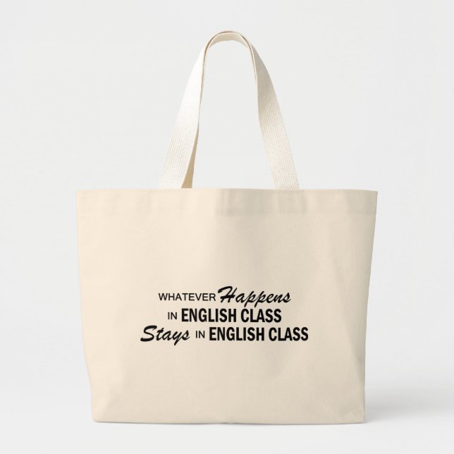 Bolso De Tela Gigante Lo que sucede - clase de inglés (Frente)