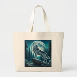 Bolso De Tela Gigante Lobo Aullador