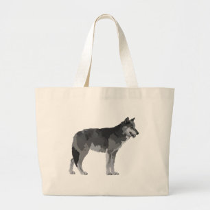 Bolso De Tela Gigante Lobo gris