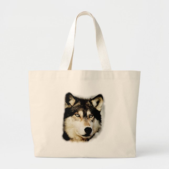 Bolso De Tela Gigante Lobo Motivador Único (Frente)