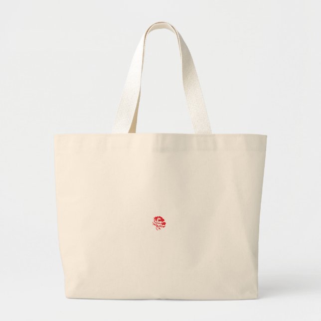 Bolso De Tela Gigante Logo con un ilustracion de una flor con (Frente)