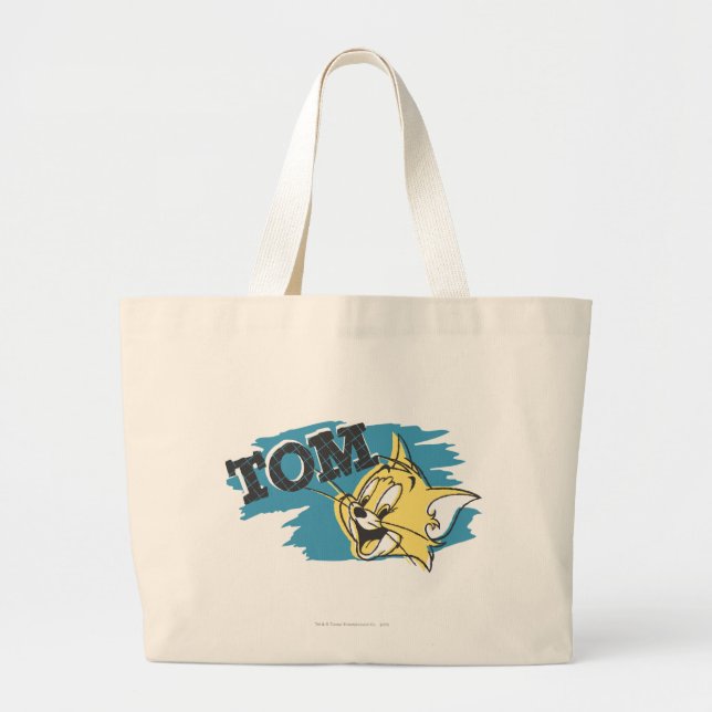 Bolso De Tela Gigante Logo de Tom Blue y Yellow (Frente)
