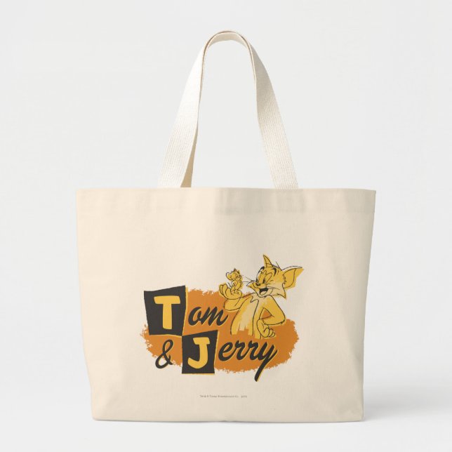 Bolso De Tela Gigante Logo de Tom y Jerry Mouse en Paw (Frente)