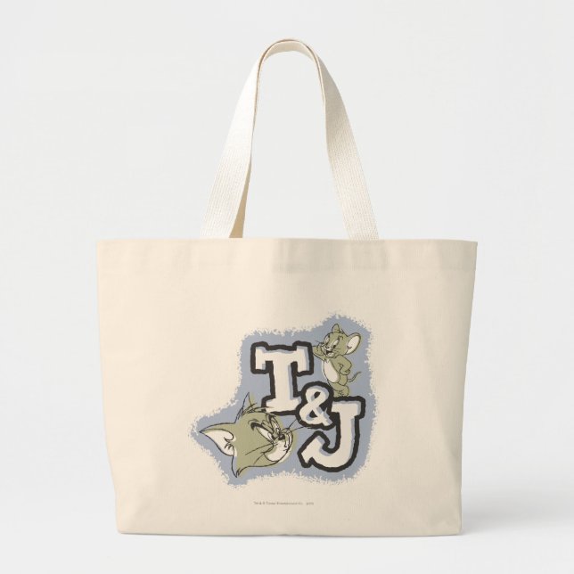 Bolso De Tela Gigante Logo de Tom y Jerry T&J (Frente)