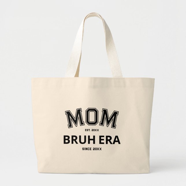 Bolso De Tela Gigante Logo del Año Personalizado de Mamá Bruh (Frente)