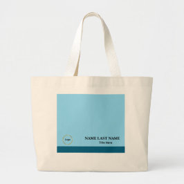 Bolso De Tela Gigante Logotipo personalizado elegante imán azul polvorie