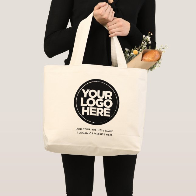 Bolso De Tela Gigante Logotipo personalizado y algodón con texto (Anverso (producto))