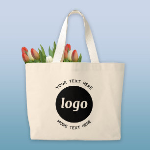 Bolso De Tela Gigante Logotipo simple con negocio de texto