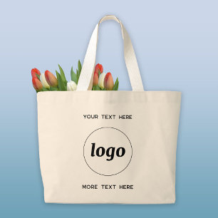 Bolso De Tela Gigante Logotipo simple con negocio de texto