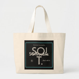 Bolso De Tela Gigante Logotipos y líneas de etiqueta de SO!Trouble