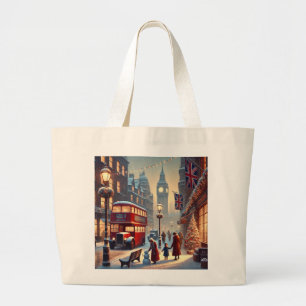 Bolso De Tela Gigante Londres Navidad   Big Ben y Londres Festivo