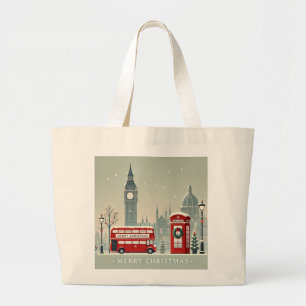 Bolso De Tela Gigante Londres Navidad   Big Ben y Londres Festivo